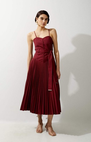 Karen millen womens red midi - karen,